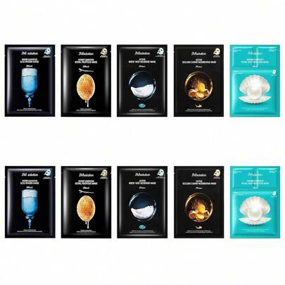 JMsolution JM Solution Face Mask [10Pack] Hydrating Collagen Facial Masks - Pore Minimizer - Peel Off Sheets - Korean Beauty Skin Care - Moisturizing Sheet Pack