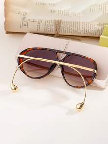 1 件超大飞行员金属框时尚眼镜