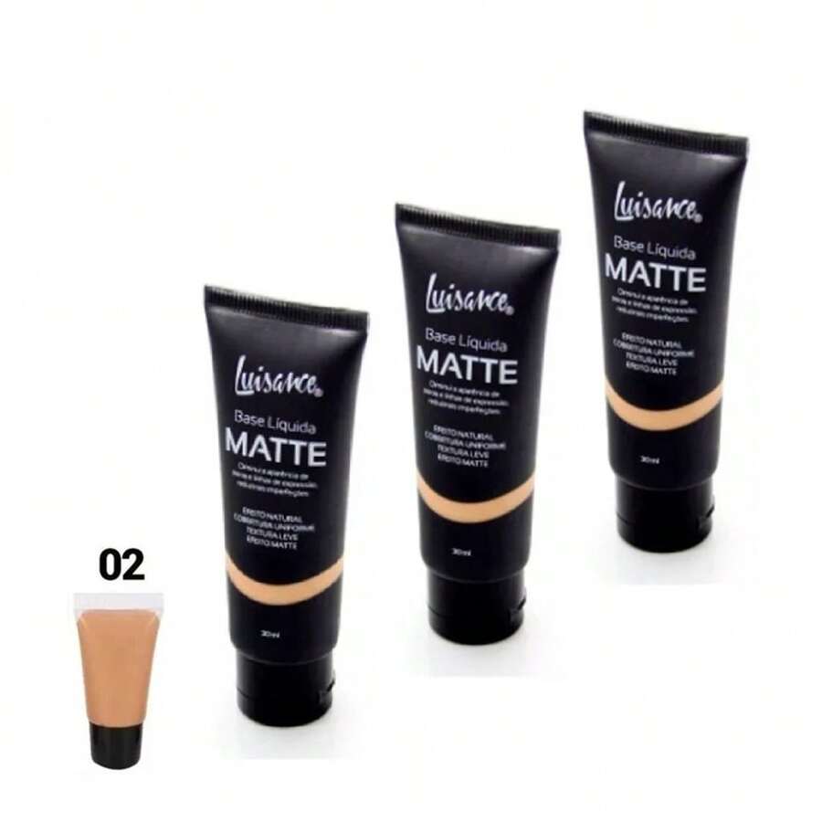 Kit C/3 Matte Liquid Foundation Luisance L5001 5 Colors - 3 Uni 02 Light and Easily Absorbed. - View 1