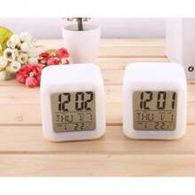 1pc Student Alarm Clock, Mini Digital Electronic Desk Clock, Smart LED Display, Cute And Colorful Color-Changing Alarm Clock, Cube Alarm Clock, Creative Home Alarm Clock, Light-Up Small Alarm Clock,Home Decor ,Room Decor Digital Clock Bedroom Decor Dormitory Decor Back To School School Decor School Surprise School Supplies - Multicolor - View 6