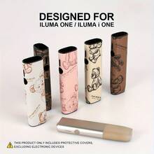 1 件 IQO Iluma I ONE/ILUMA ONE 第 6/7 代 PC 仿皮保护壳 - 360° 减震，熊和熊猫设计，男女通用耐用礼物，聚碳酸酯技术配件，坚固的材料外壳，可用作乔迁礼物，情人节礼物，专为 ILUMA 设计，防摔保护壳带 PU 皮革印花装饰，时尚配饰，全面保护，减震防滑