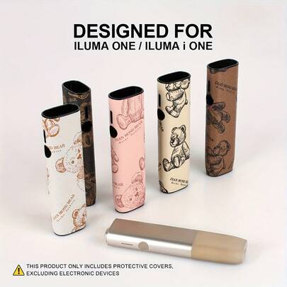 1 件 IQO Iluma I ONE/ILUMA ONE 第 6/7 代 PC 仿皮保护壳 - 360° 减震，熊和熊猫设计，男女通用耐用礼物，聚碳酸酯技术配件，坚固的材料外壳，可用作乔迁礼物，情人节礼物，专为 ILUMA 设计，防摔保护壳带 PU 皮革印花装饰，时尚配饰，全面保护，减震防滑