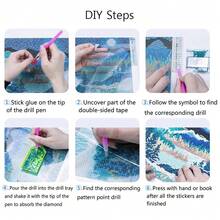 1Pc 5D Diamond Art Painting Coffee And Book Full Round Diamond Art Kits For Adults Mosaic Inlay Craft Kits For Home Wall Decor 30x40cm /11.81x15.75inch - 駝色 - 查看 7