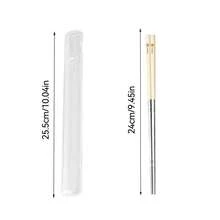 Portable 24CM 316 Stainless Steel Chopsticks With Cutlery Box, Cute Cartoon Pattern Chinese Chopsticks , High Temperature Resistant And Reusable Sushi Stick, Mildew Resistant Tableware, Dishwasher , Suitable For Student And Adult Use In Home, School, Office, Outdoor Camping, Picnic, Travel - Multicolor - View 18