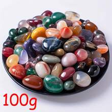 100g/500g/Bag Vibrant Bohemian Mixed Color Natural Tumbled Stones & Crystals - Assorted Polished Gemstones For Home Decor