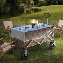 10 件一次性 PT 抽绳桌布（适合 120.14 厘米 X 59.94 厘米桌子）家用防水一次性桌布带抽绳 PT 材质桌布，易于清洁，抽绳闭合派对桌布一次性使用桌布带抽绳防水 - 透明 - 查看 9