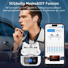 Auriculares con pantalla LCD inteligente, auriculares deportivos inalámbricos multifuncionales con micrófono incorporado, perfectos para actividades deportivas y de fitness.