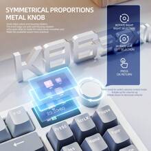 K86 kabellose Hot-Swap mechanische Tastatur, Bluetooth/2.4G mit Display & Lautstärkeregler, geeignet für Gaming und Arbeit