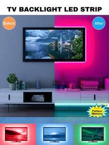 3.28 英尺-100 英尺 RGB LED 灯带，USB 5V 3535SMD 芯片，3 键控制器，适用于家居装饰、派对、节日照明、客厅、卧室、电视背景 - 彩色 - 查看 6