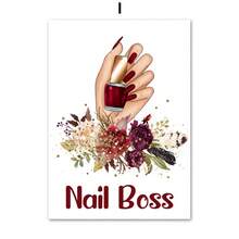 1 pieza Regalo Moderno Arte de pared para salón de belleza, peluquería, manicura - Pintura en lienzo estilo nórdico de pósters y cuadros para decoración de salón de belleza, opcional con marco - Multicolor - Ver 47