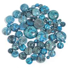 Set de 5 piezas / 10 piezas de cabujones de piedras preciosas redondas con patrón ondulado azul, de varios tamaños, con estilo vintage, aptos para hacer collares, anillos, pulseras, joyería y decoración DIY