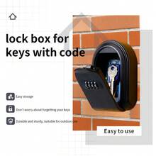 1 pieza Caja fuerte de llave de combinación de 4 dígitos montada en la pared, totalmente de plástico, resistente, a prueba de intemperie para exterior, para guardar llaves del hogar, auto y oficina (universal) - Multicolor - Ver 14