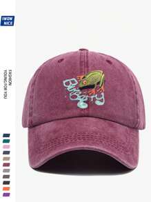 1pc Fashion Baseball Cap With "Funny Frog" Print, Adjustable Size, Unisex Urban Casual Baseball Hat, Vintage Breathable Design, Comfortable For All Seasons, Multiple Colors And Sizes Available, Suitable For Beach And Holiday (2025 Spring Series)