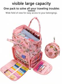 1pc New Diy Wool Crochet Hook Knitting Tool Storage Bag, Living Supplies Miscellaneous Storage, Women Men's Backpack Outdoor Travel Oversized Capacity Portable Shoulder Bag, Suitable For Long And Short Distance Travel Use, A Large Number Of Items To Carry, Holiday Gifts