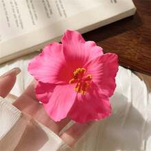 1 件可爱芙蓉花夏威夷海滩头饰，波西米亚鸡蛋花发夹，夏季度假风格爪夹发夹发夹 - 黃色 - 查看 13