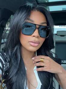 1 par de gafas de sol de aviador con marco grande de estilo retro unisex, diseño casual de moda adecuado para vacaciones, viajes, deportes, conducir, festivales, salidas, accesorios de verano, vacaciones, viajes familiares, protección UV, golf, senderismo, atuendo elegante , estilo de calle, actividades al aire libre, pesca, protección solar, sombra de vacaciones, salida, playa, vacaciones y regalo para familiares y amigos