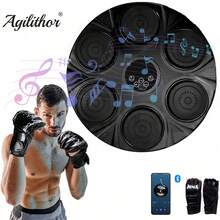 Agilithor Smart Music Boxing Mat, Boxing Wall Mounted Machine With Boxing Gloves, Boxing Equipment For Adults, Electronic Music Boxing Bag, LED Punching Trainer Electronic Music Boxing Mat