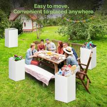 4 Pack Extra Large Disposable Trash Cans, Reusable Portable Garbage Can, 30 Gallon (30" H X 14" W X 14" D), Extra Thick  Cardboard Portable Garbage Can And Recycling Bins,White - default - View 5