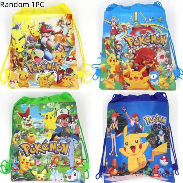 pokemon Random 1/4pcs Pokemon Double-Sided Printed Flowers New Year Gift Bag Bundle Pocket Linen Gift;Birthday Present,Kraft Paper Bags,First Birthday,Christmas,Christmas Gifts,Christmas Gift Bags,Christmas Box Large,Pink Christmas Wrapping Paper,Gift Box Small
