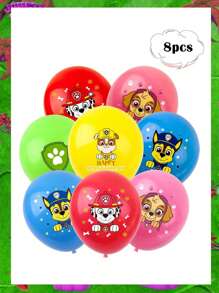 Paw Patrol 12 pulgadas Globos de látex con diseño de equipo de perros para decoración de fiestas, decoración de sitios, fiestas, temporada de regreso a clases, Día de la Madre, Día de Acción de Gracias, Navidad