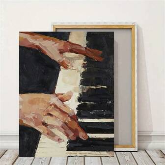 1개 빈티지 피아노 아트 캔버스 포스터 - 선택형 프레임 벽 장식, 음악 애호가를 위한 이상적인 장식, 침실, 사무실, 거실, 카페, 바, 아트데코 클래식 글램 스타일에 적합, 캔버스 잉크 아트워크, 세로 방향, 실내/실외 호환, 가정 사무실, 거실, 침실, 식당, 주방에 적합