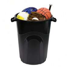 2025 32 Gallon Heavy Duty Plastic Garbage Can With Lid - Indoor/Outdoor Use In Black