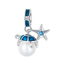 Silver Plated Charm Turtle Crab Small Fish Gear Ocean Series Charm Bead Is Suitable For Diy Female Bracelet Pendants