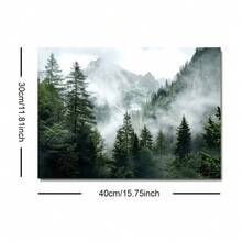 1 幅无框北欧自然风景墙面艺术帆布海报印刷绿色森林山脉摄影画适用于公寓、客厅、卧室、现代家居装饰 - 彩色 - 查看 11