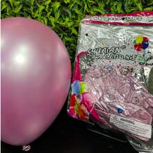 Metallic Latex Balloon Balloon 50 Units - Size 12 Different Colors - Pink - View 4