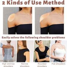 1 件硅胶肩垫，隐形肩垫增强器，防滑肩垫，可重复使用柔软肩垫，男女皆宜，适用于连衣裙