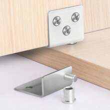 Charnière à angle CT cachée, charnières de porte d'armoire pivotantes haut et bas, charnières de porte en bois, code d'angle en fer de coin de porte d'armoire sans perçage, convient pour les cuisines et les salles de bains, facile à installer.