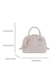 Bolsa de ombro feminina com design de concha vintage