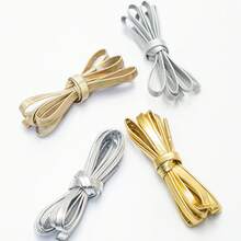 1 对银色扁平鞋带，反光复古休闲运动鞋带 - 高透頭-鐳射金 - 查看 6