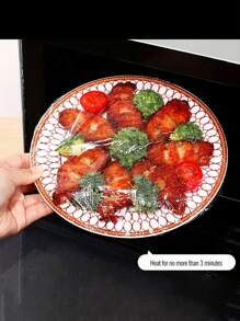 100pcs Disposable Plastic Cling Film, Stretchable Cling Film For Bowls, Plates, Fruits, Vegetables - Transparent Kitchen Cling Cover, Dustproof Cover, Suitable For Daily Use