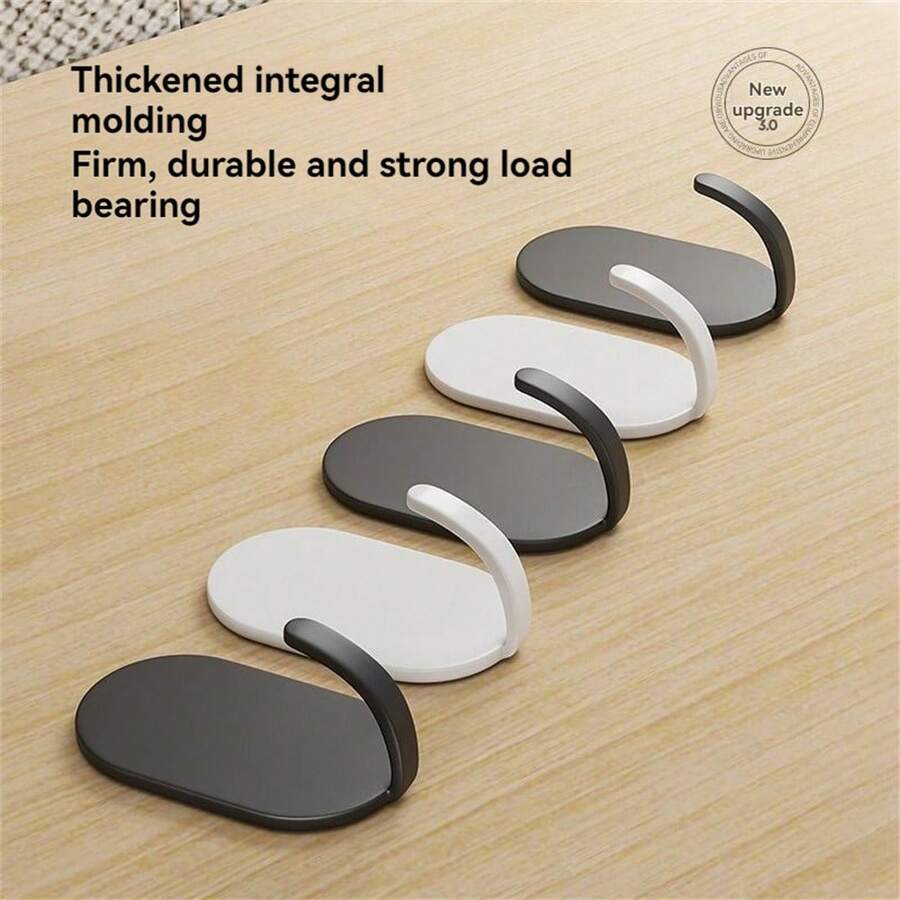 5 piezas Soporte para colgar en la pared de la cocina y el baño sin agujero, no deja rastro del gancho detrás de la puerta, para colgar estante de ropa, estante de ollas, ganchos - Multicolor - Ver 1