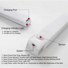 Wireless Induction Light LED Smart Wardrobe Bedroom Convenience USB Easy Installation - 白色 - 查看 4