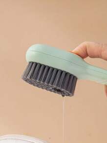 1pc Multi-Functional Shoe Brush With Liquid, Soft Bristle Shoe Cleaning Brush, For Shoes & Clothing, Household Use