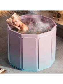 1pc Portable Oversized Foldable Bathtub - Adult Inflatable Spa And Hot Tub, Compact For Small Space Shower And Foot Soaking, No Electricity Needed, Home Bathroom, Outdoor Bathing Solution Bathroom Accessories Back To School