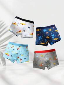 8-Pack Cartoon Dinosaur Print Boys Cotton Boxers Big Boy Little Boy Soft Boxers Four Seasons Comfort