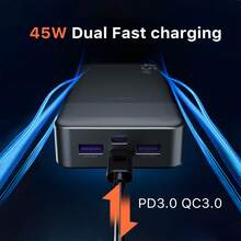 20000mAh 45W Power Bank - Black - View 3