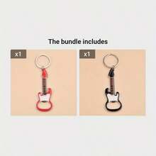 1pc Guitar Shaped Keychain, Ideal Gift For Men, Key Ring For Car Keys - Multicolor - View 8