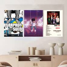 1 pieza Póster artístico de pared con opción de marco, Pop Music, Éxitos, Álbumes, Estrellas, Junior, H, Hip-Hop, Rap, para sala de estar, lienzo, pintura, arte, hogar, decoraciones de pared