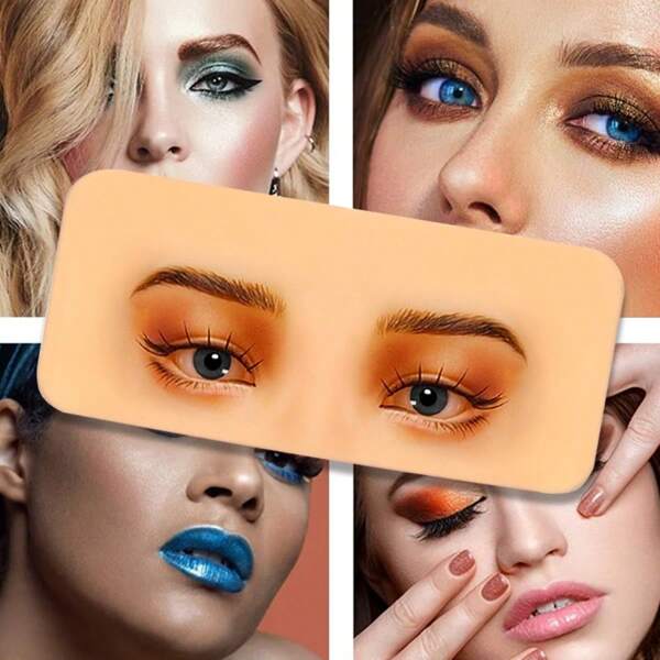 3D Makeup Practice Eyebrow & Eye, Permanent Makeup Practice Thick Stereo Silicone Skin, Suitable For Eyebrow Tattoo, Eyeliner, Makeup Practice, Silicone Fake Skin, For Beginners And Experienced Artists