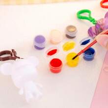 Juego de 1/3 piezas Oso de fluido Graffiti DIY, llavero de oso de fluido de dibujos animados, materiales de artesanía DIY, juguetes en blanco de graffiti pintados a mano, adecuado como obsequio de fiesta, recompensa en el aula, accesorio colgante (color de accesorio aleatorio), Regreso a la escuela, Útiles escolares