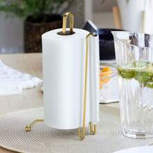 Steel Paper Towel Roll Holder – Vertical, Practical And Sophisticated In Gold - Gold - View 2