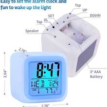 1pc Student Alarm Clock, Mini Digital Electronic Desk Clock, Smart LED Display, Cute And Colorful Color-Changing Alarm Clock, Cube Alarm Clock, Creative Home Alarm Clock, Light-Up Small Alarm Clock,Home Decor ,Room Decor Digital Clock Bedroom Decor Dormitory Decor Back To School School Decor School Surprise School Supplies - Multicolor - View 5