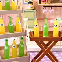 10pcs Japanese Soda Bottle Mini Props For 1:12 Dollhouse Miniature Food Decoration