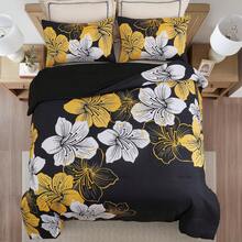 King Size Comforter Set Black/Gold Floral Bedding Comforter Sets Soft Microfiber Bed Comforter Set For All Season 3 Piece Botanical Flowers Comforter, Pillowcases Bedroom Decro Room Decor Valentine Decor - Black / Gold - 查看 13