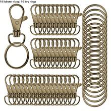 20/40pcs Swivel Snap Hooks With Keychain Rings, Flat Keychain Rings And Clip Hooks, Metal Keyring Hangers, Lobster Claw Hooks With Rings, For Keys, Jewelry Crafts - Keychain+Flat Ring - View 12