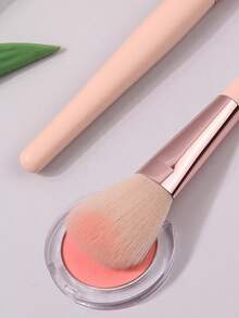 1Pc Sculpting Blush Brush - Powder Blush & Contour Tool For Refined Glam Look, Soft Hair Makeup Essential - Apricot - View 6